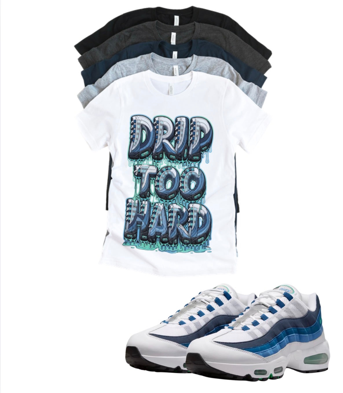Air Max 95 Slate Drip too Hard Matching T-Shirt – Unisex Sneaker Tee