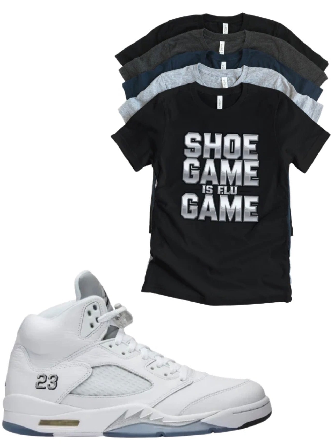 Shoe Game Is Flu Game Unisex T-Shirt – Retro 5 Matching Sneaker Tee