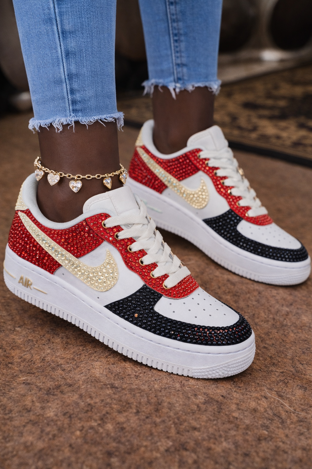 Women’s Nike Air Force 1 Rhinestone Divine Nine Custom Sneakers