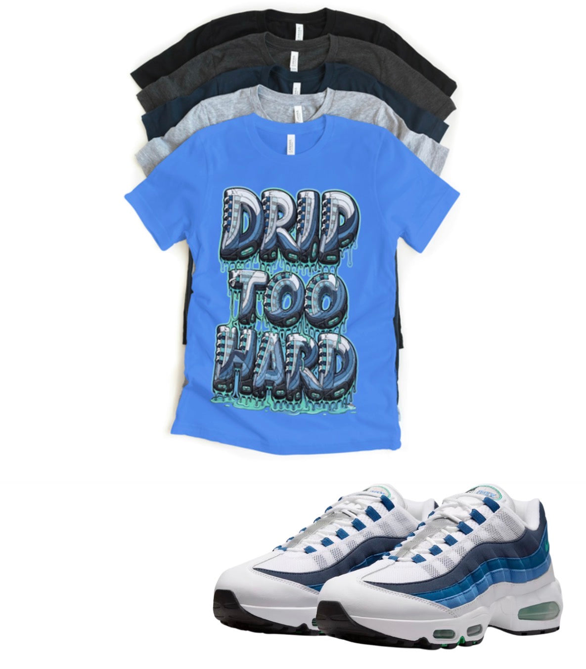 Air Max 95 Slate Drip too Hard Matching T-Shirt – Unisex Sneaker Tee