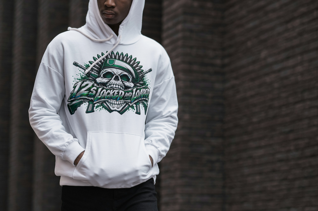 Custom Jordan 12-Inspired Military Colorway Pullover Hoodie