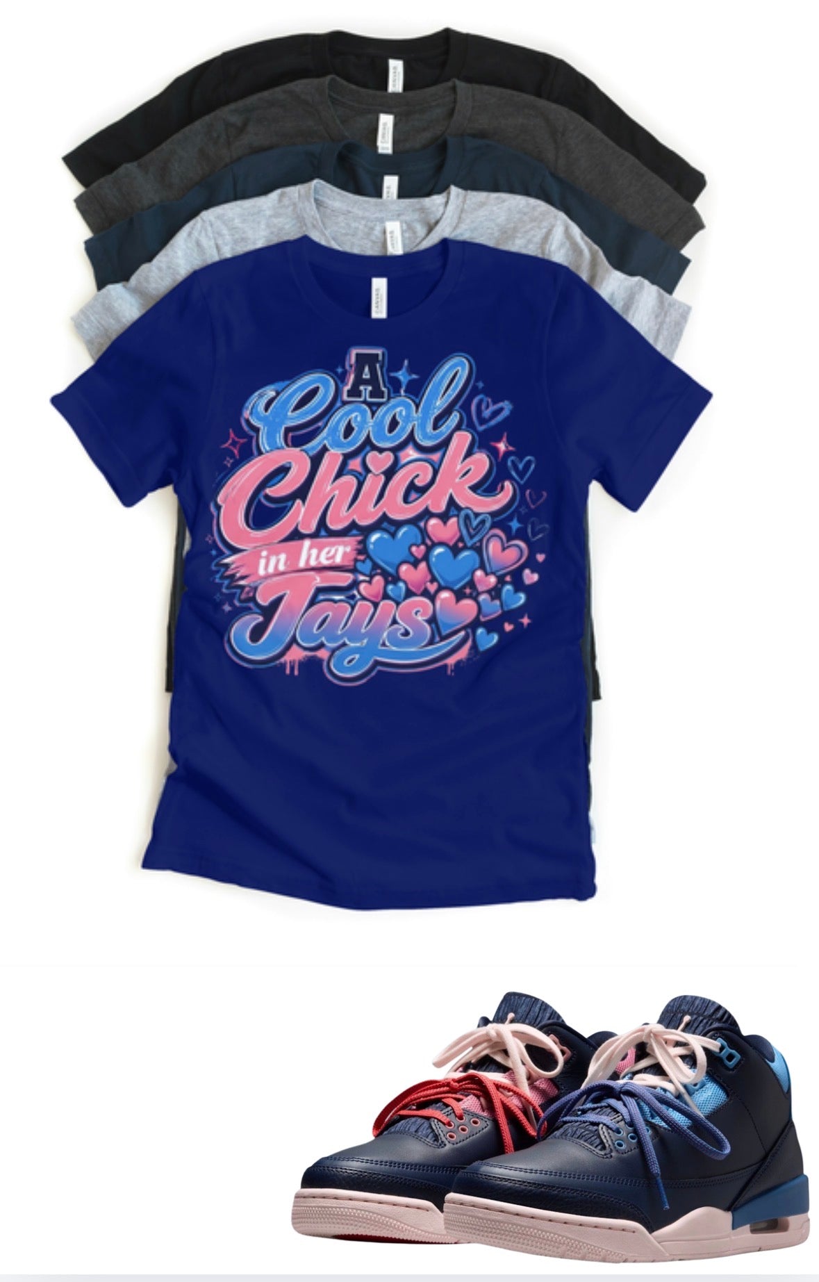 Sports Renaissance OG Jordan 3 Cool chick matching T-shirt sneaker head match tee
