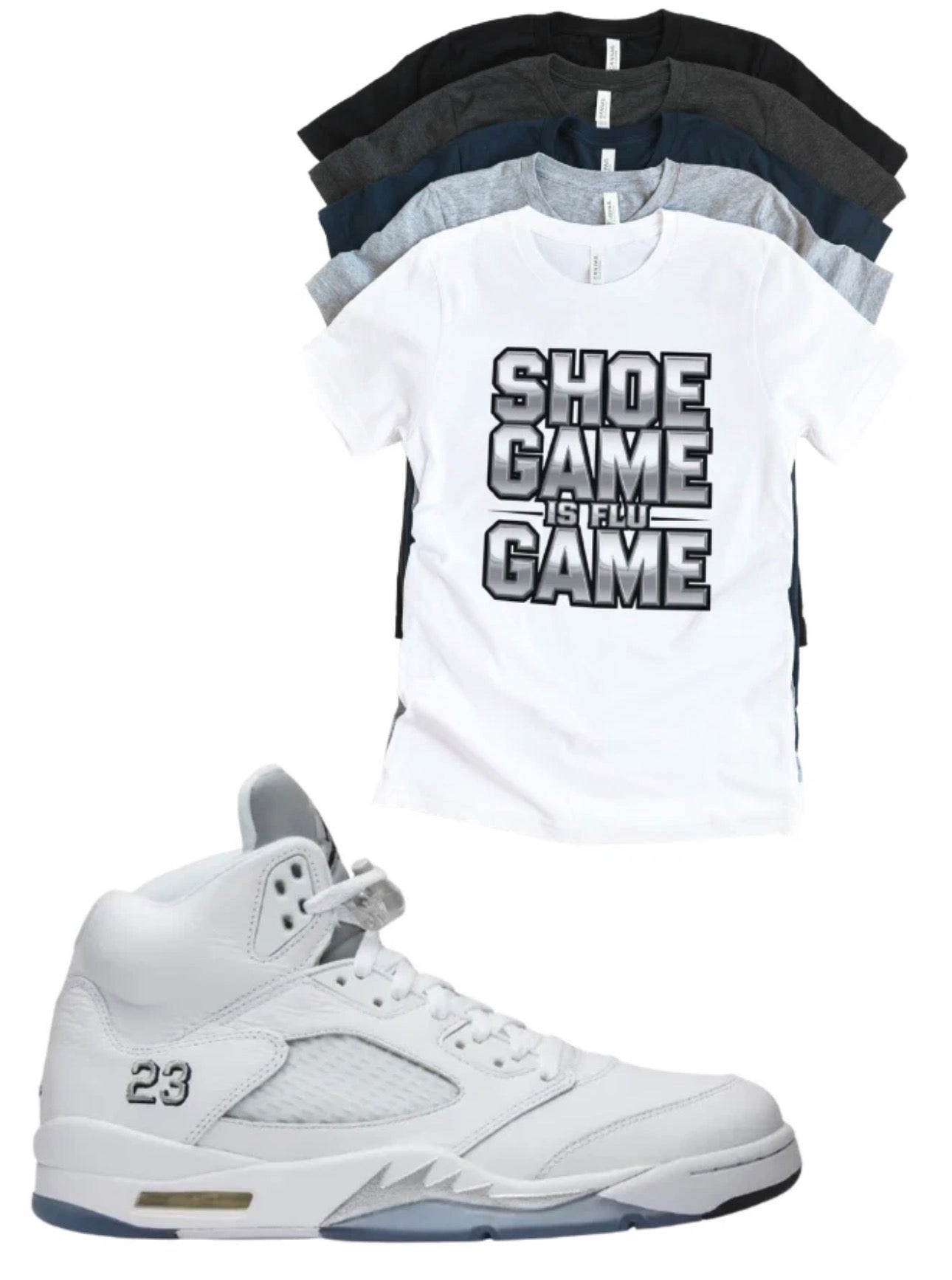 Shoe Game Is Flu Game Unisex T-Shirt – Retro 5 Matching Sneaker Tee