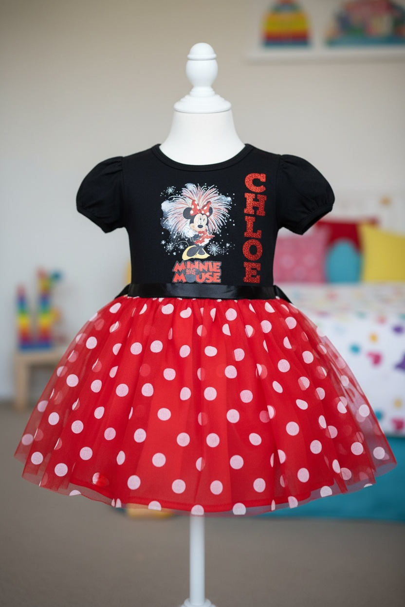 Minnie Mouse–Inspired Toddler Customized Tutu Dress