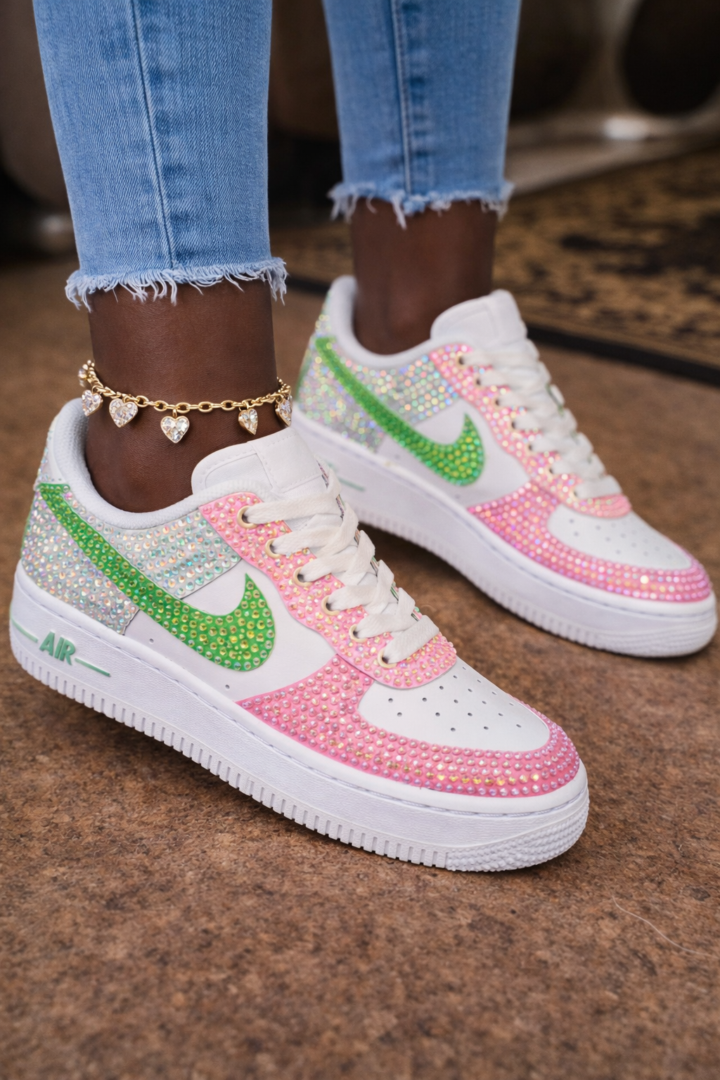Women’s Nike Air Force 1 Rhinestone Divine Nine Custom Sneakers