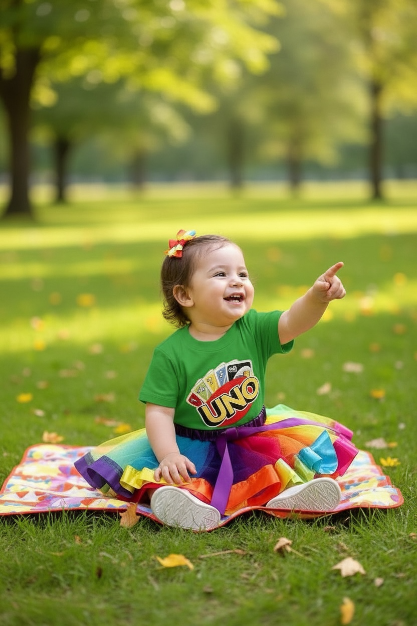 UNO Toddler Tutu Outfit Set – Birthday, Easter, Memorial Day & Game Party Outfit