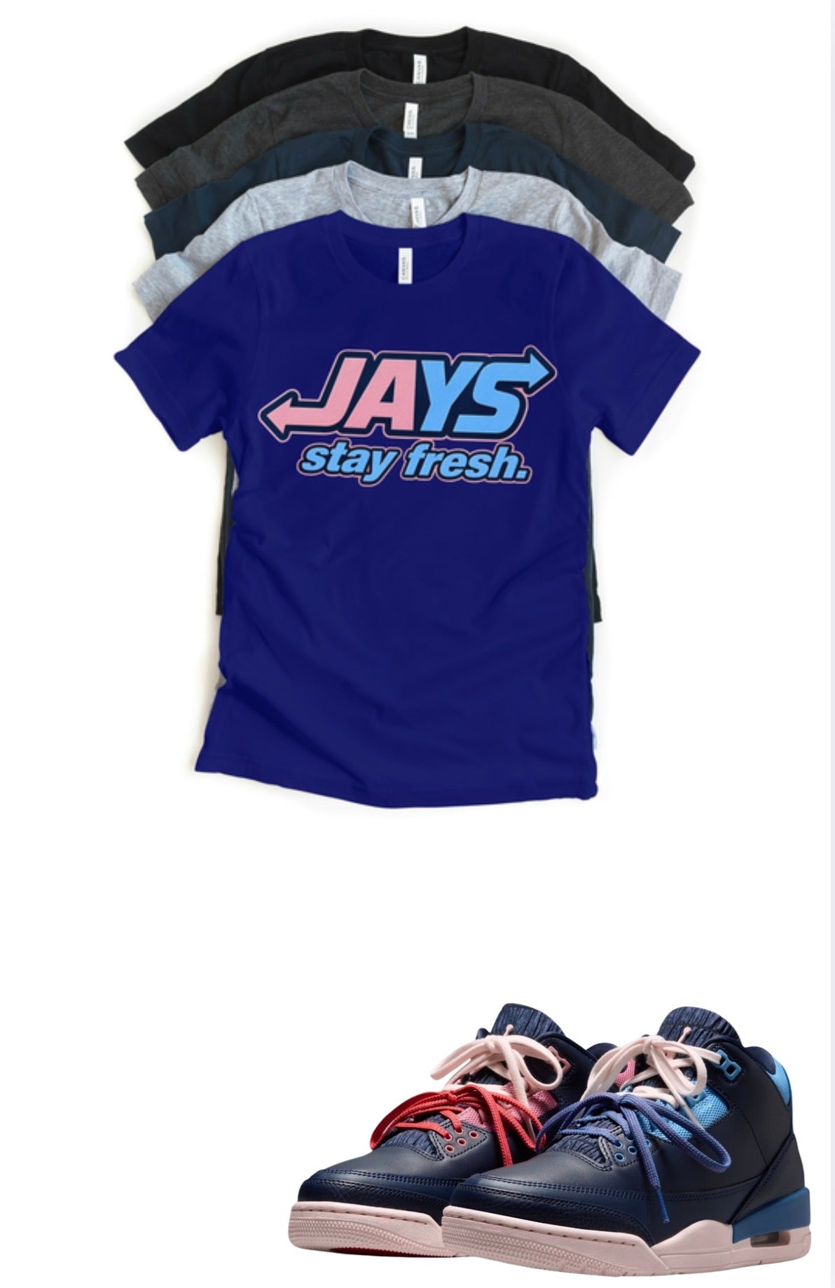 Sports Renaissance OG Jordan 3 Stay fresh matching T-shirt sneaker head match tee