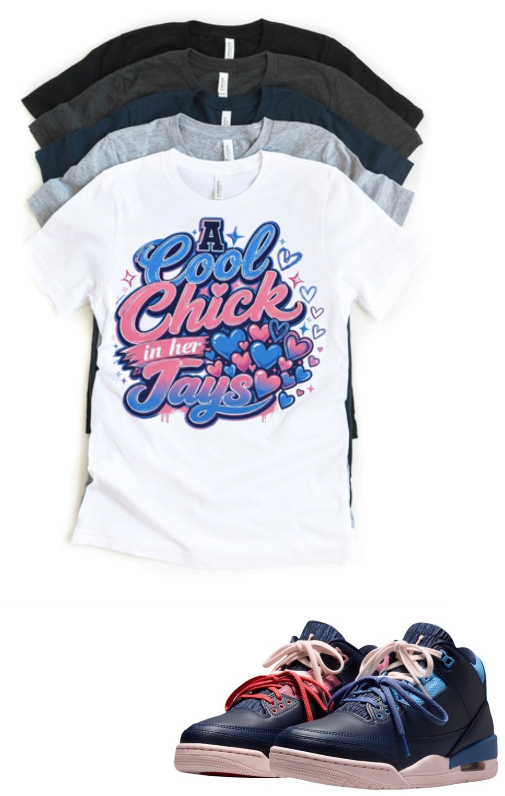 Sports Renaissance OG Jordan 3 Cool chick matching T-shirt sneaker head match tee