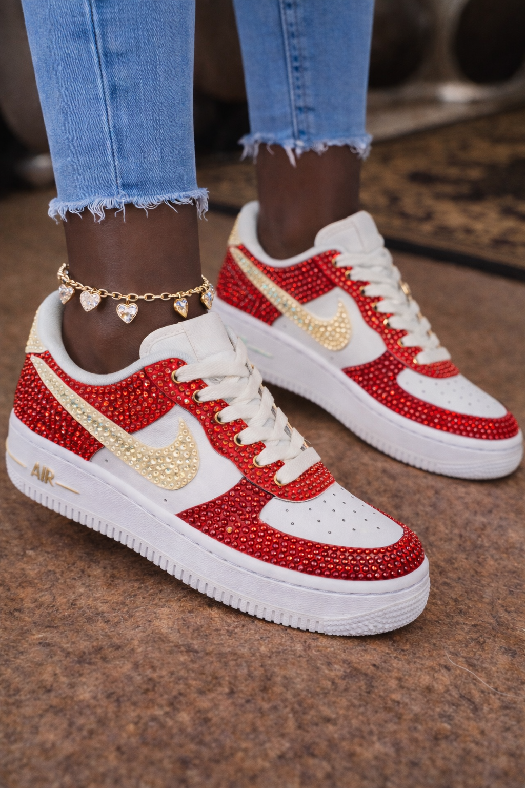 Women’s Nike Air Force 1 Rhinestone Divine Nine Custom Sneakers