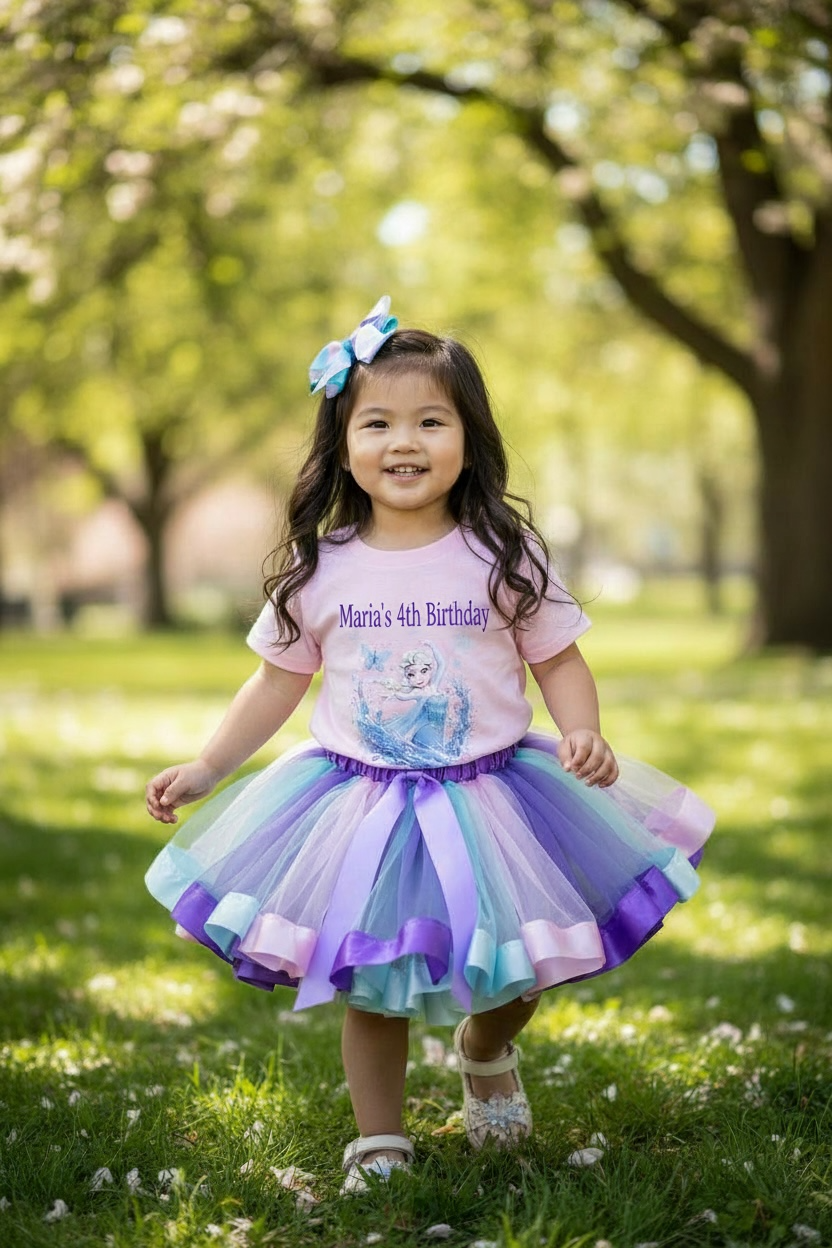 Frozen Princess Tutu Outfit for Toddlers & Girls – Custom Personalized Birthday Dress