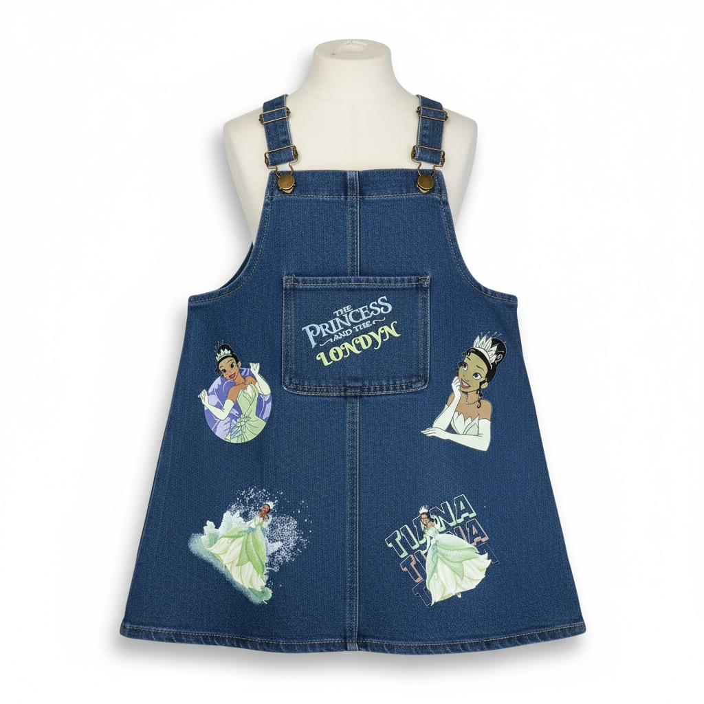 Princess and the Frog Denim Coveralls Dress – Personalized with Your Child’s Name