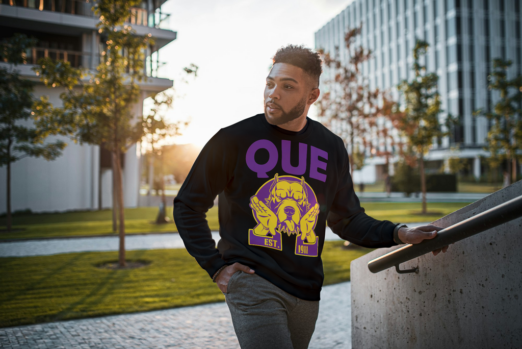 Que Dog Omega Phi Psi–inspired sweatshirt