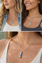 Personalized Stainless Steel Pillar Bar Necklace – Custom Engraved Minimalist Name Necklace
