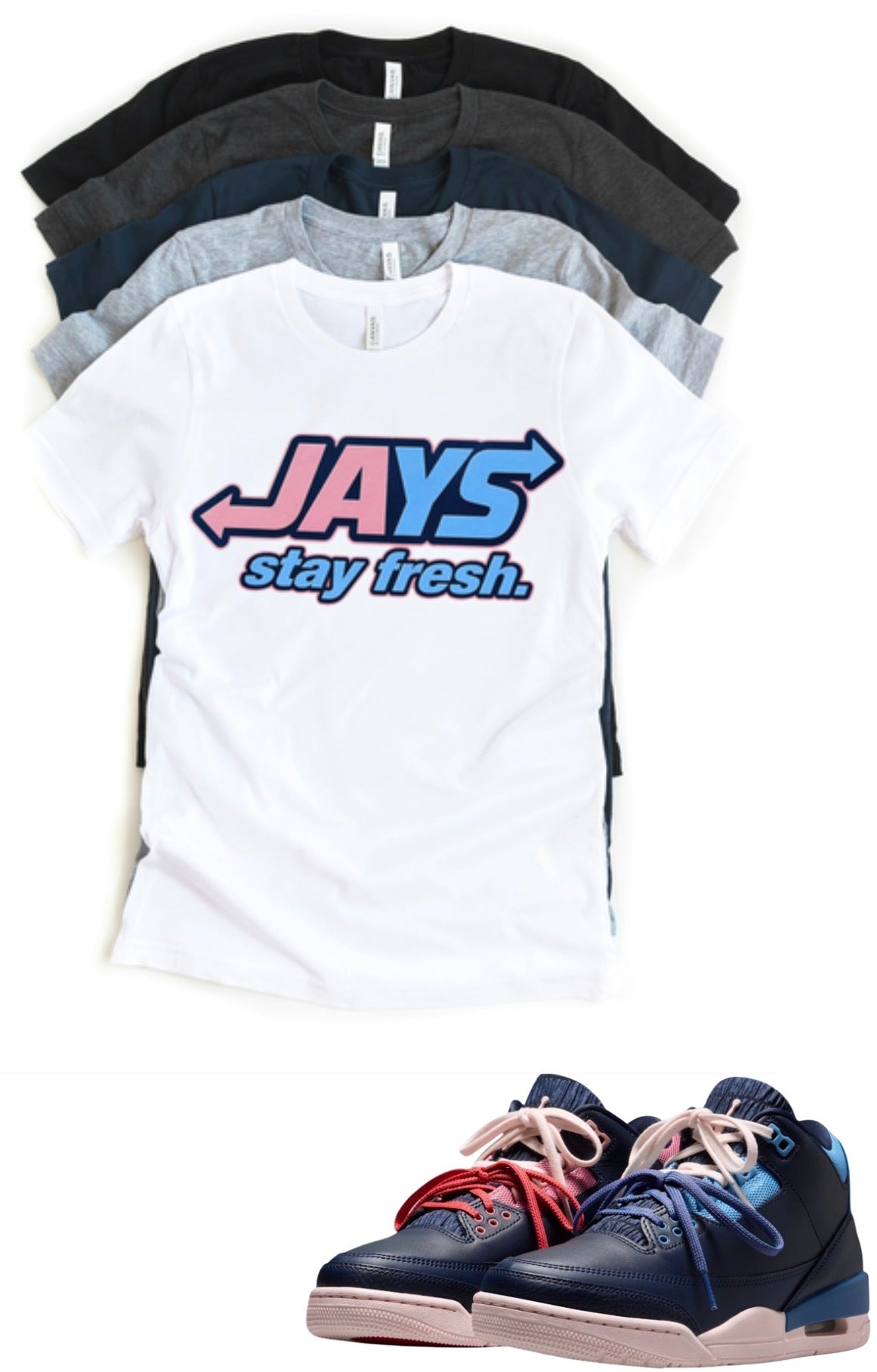 Sports Renaissance OG Jordan 3 Stay fresh matching T-shirt sneaker head match tee