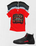 Jordan 12 Bloodline Heat on My Feet matching tshirt sneaker head tee