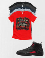 Jordan 12 Bloodline Heat on My Feet matching tshirt sneaker head tee