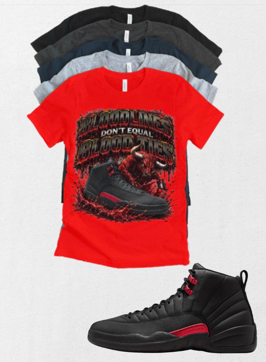 Jordan 12 Bloodline Blood Ties matching T-shirt sneaker head tee
