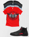 Jordan 12 Bloodline GOAT matching T-shirt sneaker head tee