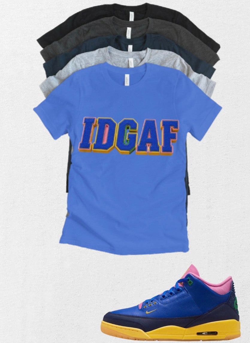 Brazil IDGAF Retro OG Jordan 3 matching T-shirt Brand New sneaker head match tee