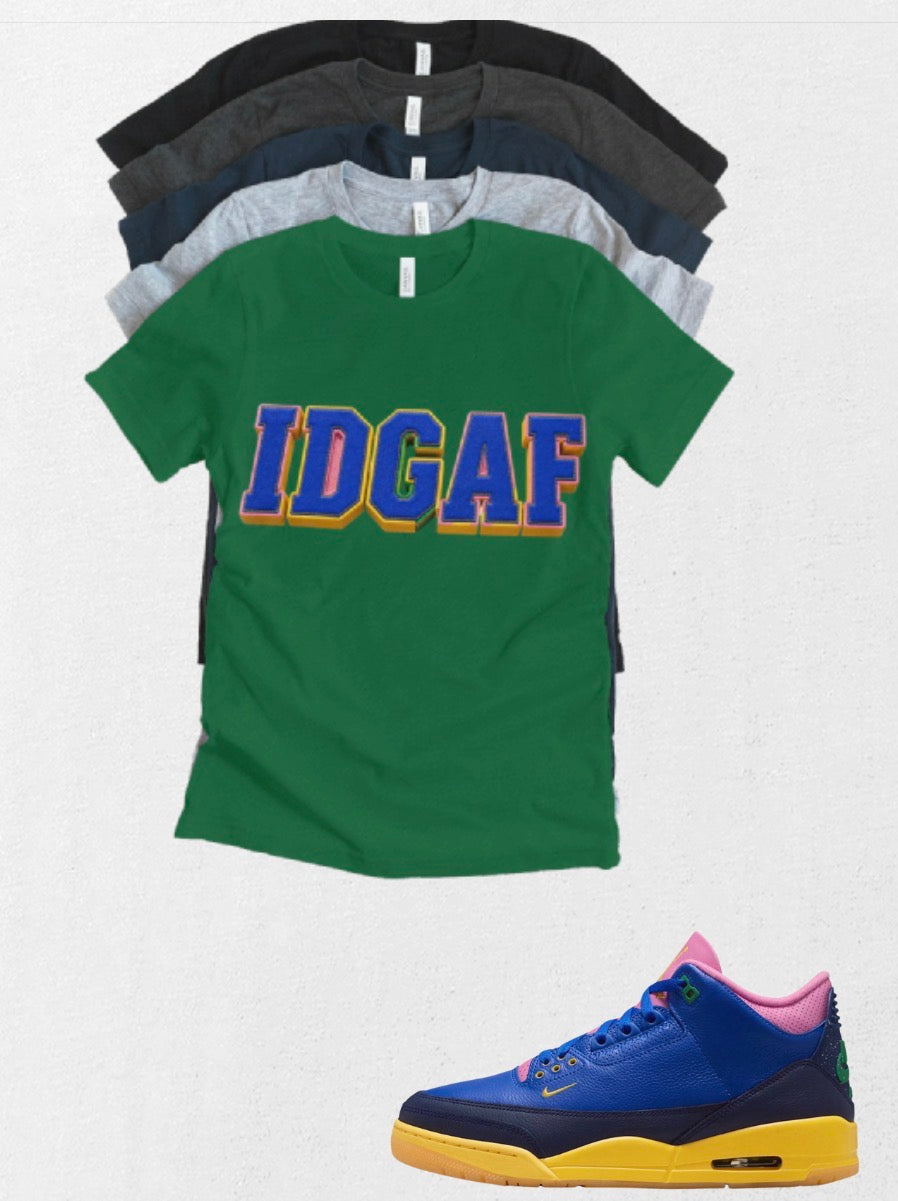 Brazil IDGAF Retro OG Jordan 3 matching T-shirt Brand New sneaker head match tee
