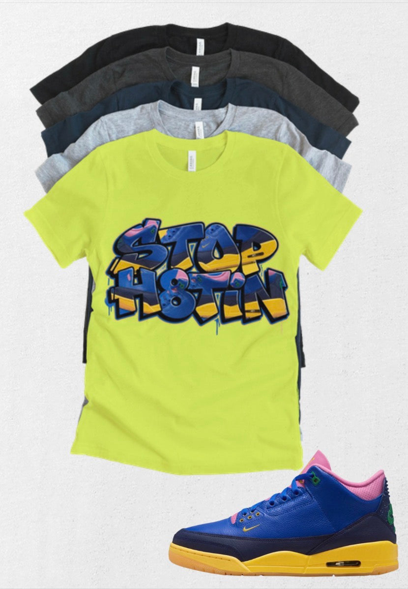 Brazil Retro OG Jordan 3 Can't Stop Hatin matching T-shirt Brand New sneaker head match tee (Copy)
