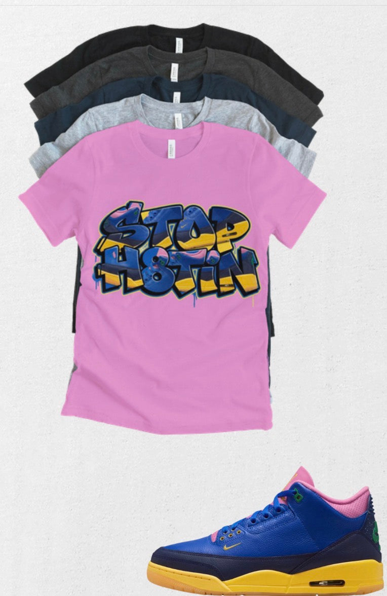 Brazil Retro OG Jordan 3 Can't Stop Hatin matching T-shirt Brand New sneaker head match tee (Copy)