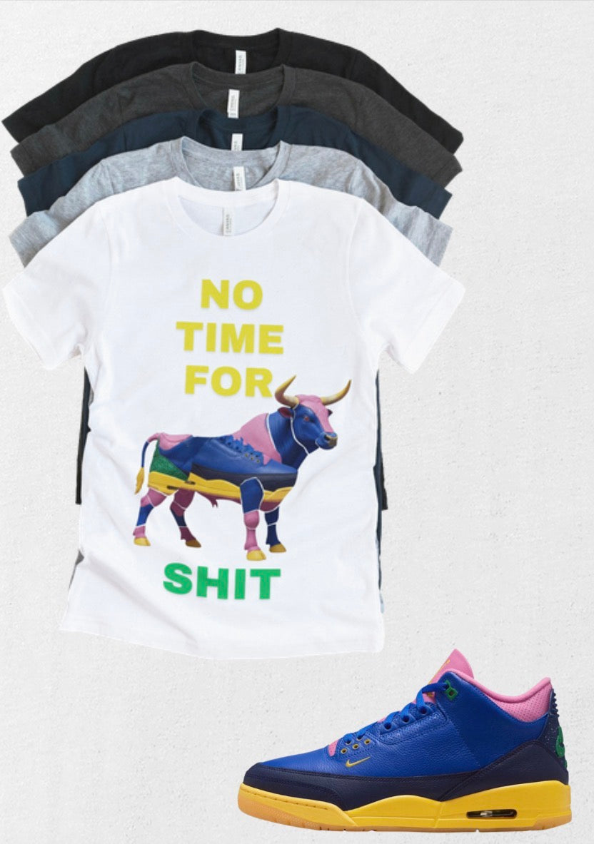 Brazil No Time Retro OG Jordan 3 matching T-shirt Brand New sneaker head match tee