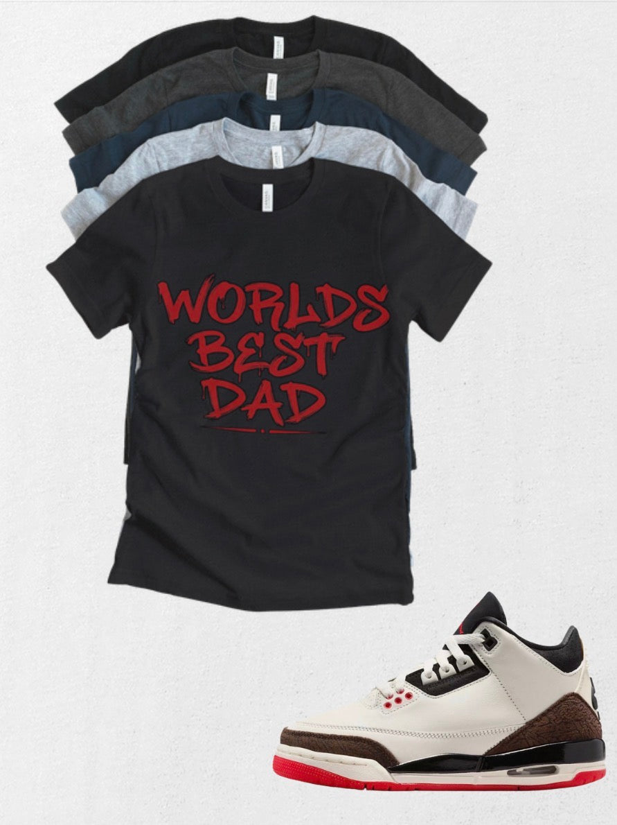 Worlds Best Dad Retro OG Jordan 3 matching T-shirt Brand New sneaker head match tee