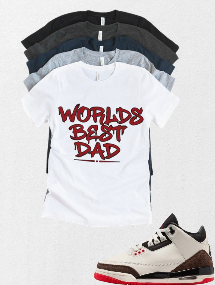 Worlds Best Dad Retro OG Jordan 3 matching T-shirt Brand New sneaker head match tee