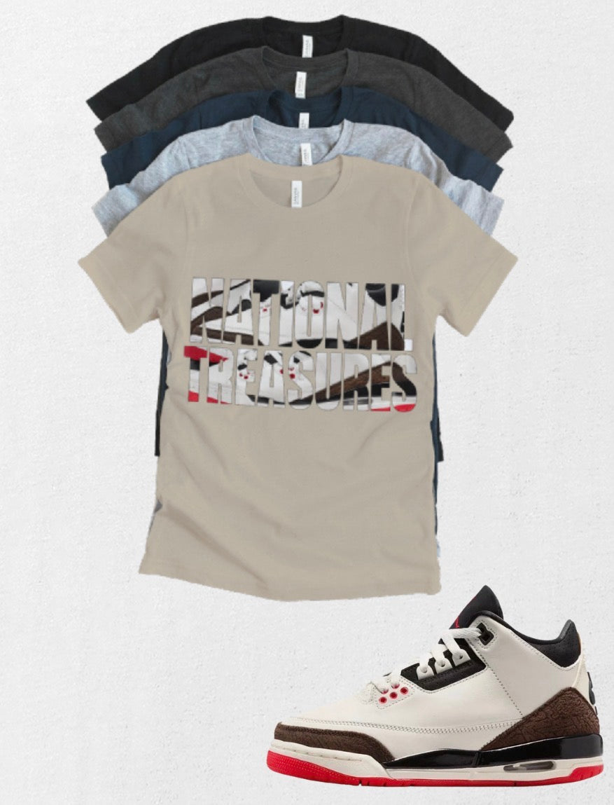 Worlds Best Dad National Treasure Retro OG Jordan 3 matching T-shirt Brand New sneaker match tee