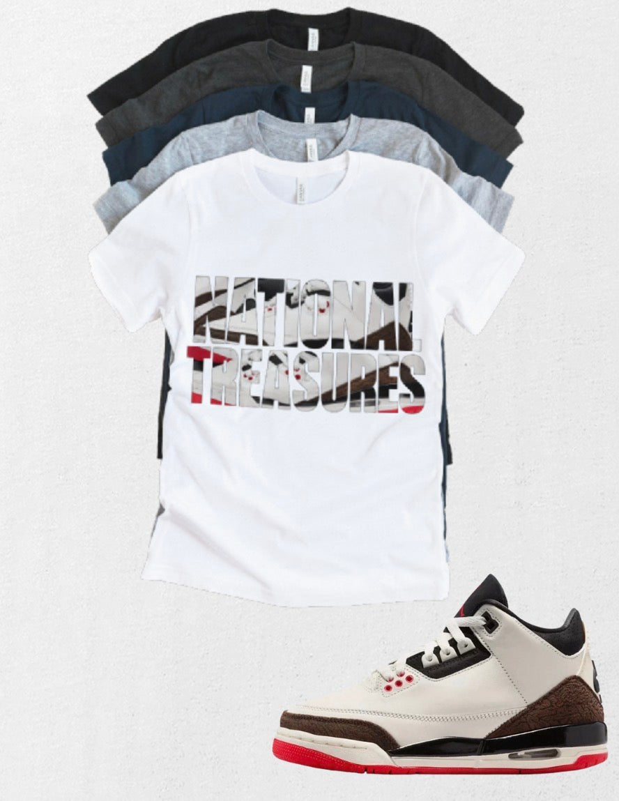 Worlds Best Dad National Treasure Retro OG Jordan 3 matching T-shirt Brand New sneaker match tee
