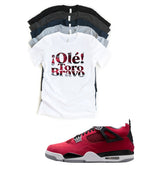 Jordan 4 Toro Bravo OLE!  matching T-shirt sneaker head tee