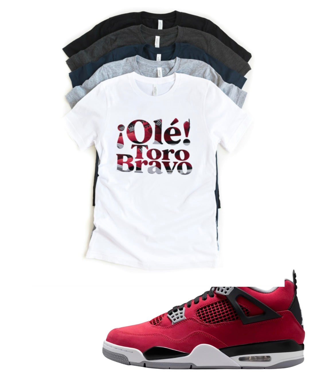 Jordan 4 Toro Bravo OLE!  matching T-shirt sneaker head tee