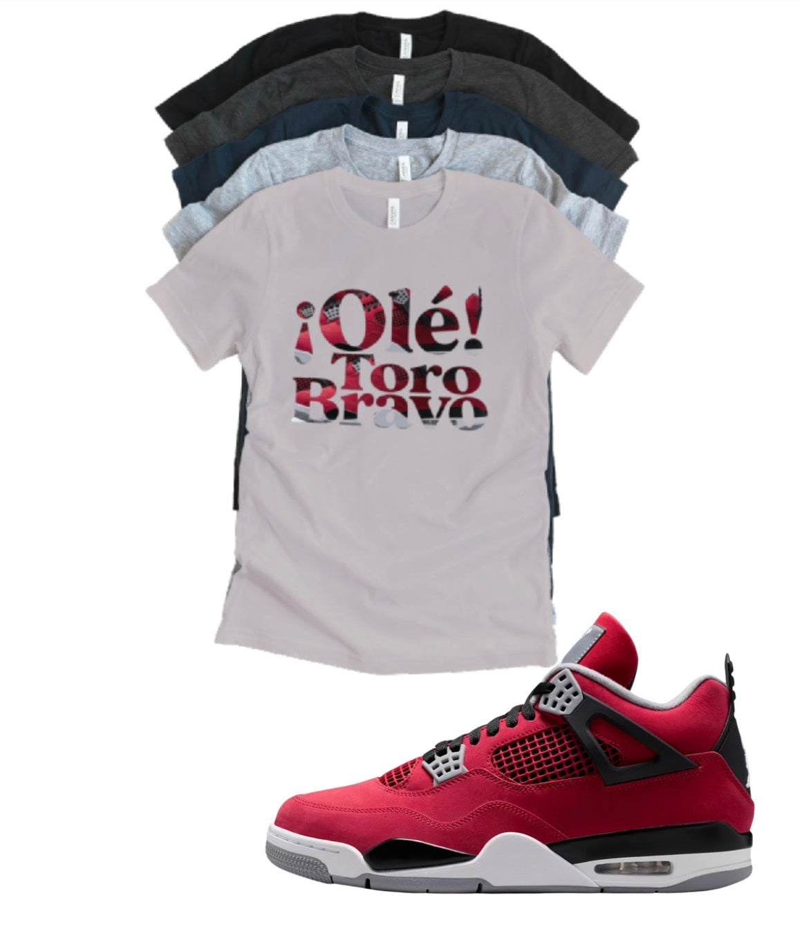 Jordan 4 Toro Bravo OLE!  matching T-shirt sneaker head tee