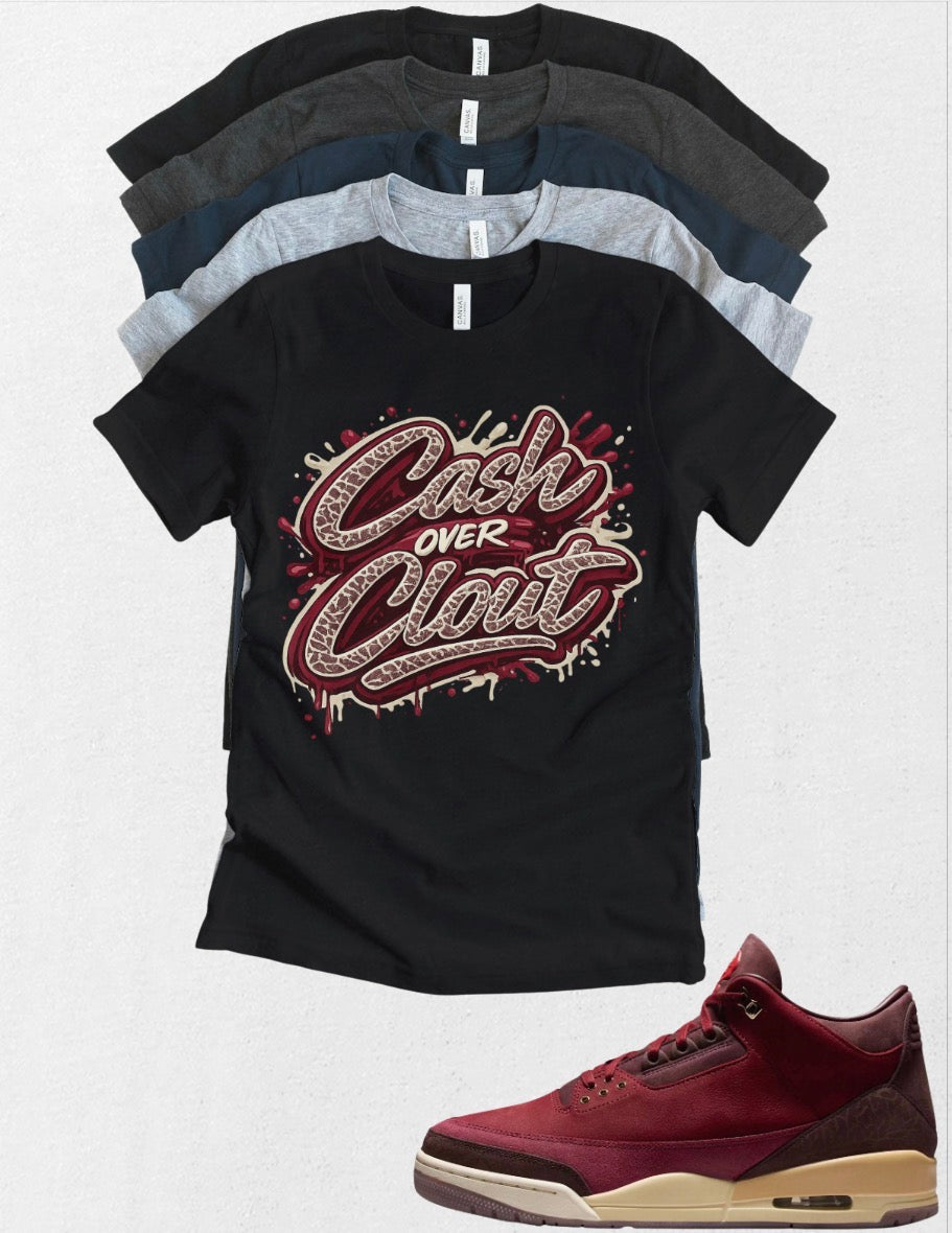 Jordan 3 BIN 23 Cash over Clout Bull matching T-shirt sneaker head tee