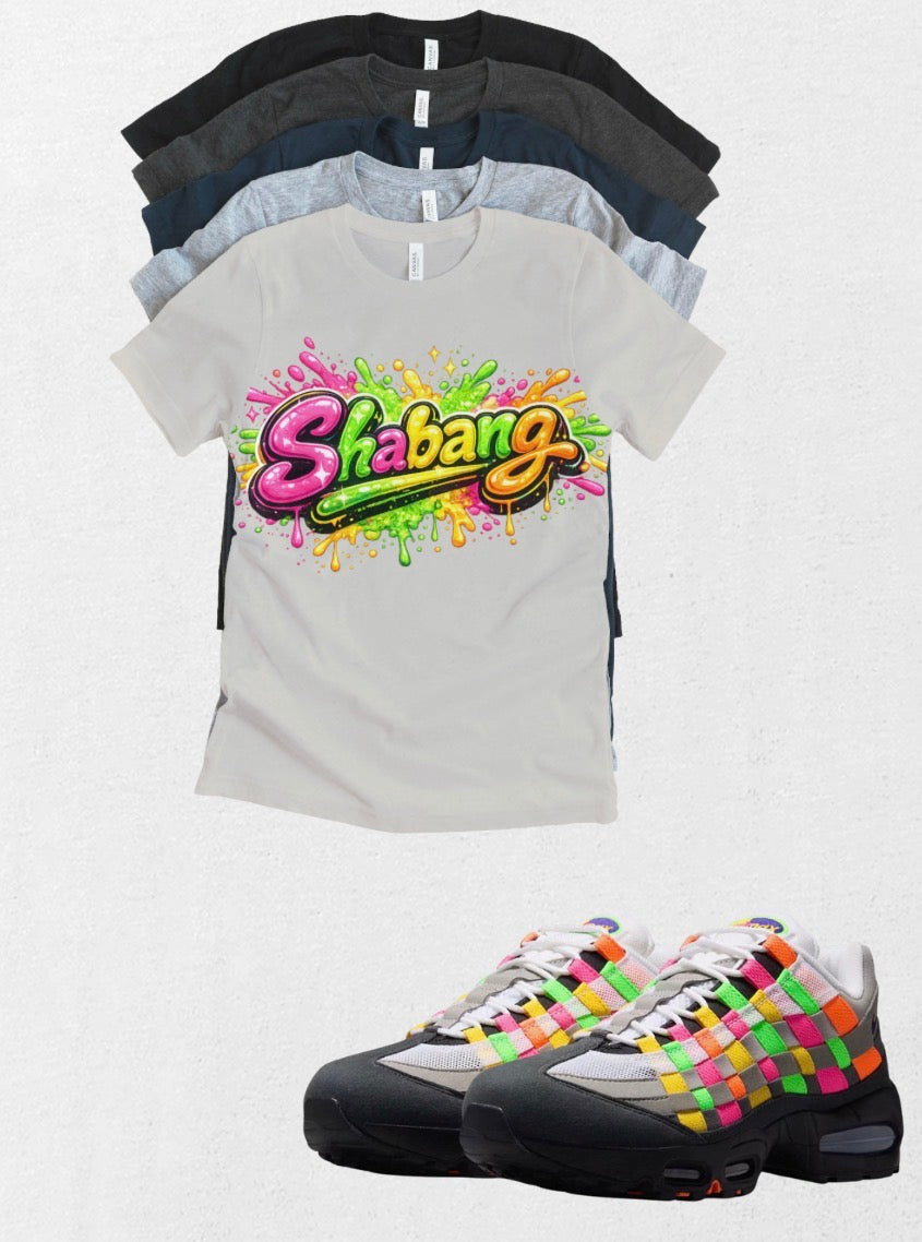 Shebang Big Bubble Max 95 Woven Multi-colorway T-Shirt – Unisex Sneaker Tee