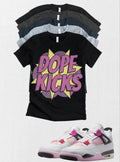 Retro 4 Comic Dope Kicks T-Shirt – Streetwear Graphic Tee | Urban Fashion Statement