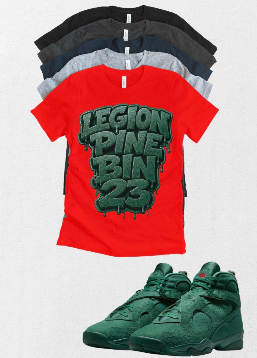 Custom Printed Shirt To Match Retro Jordan 8 BIN 23 Legion Pine Sneaker Tee