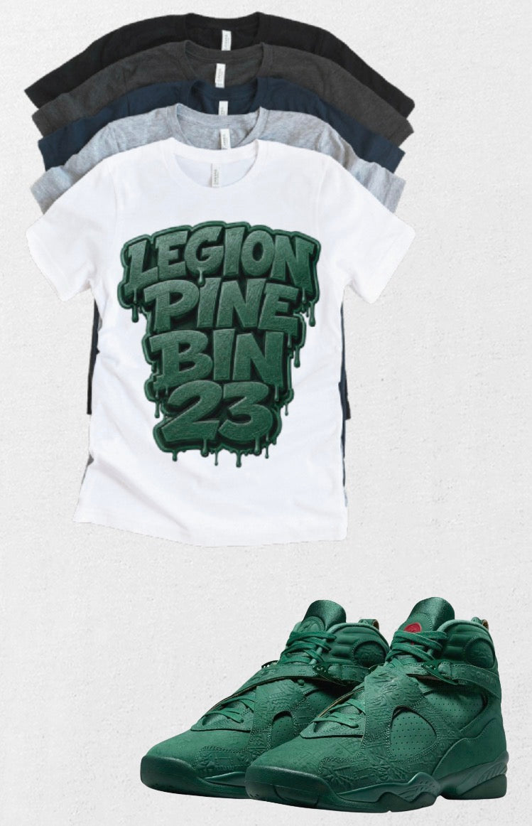 Custom Printed Shirt To Match Retro Jordan 8 BIN 23 Legion Pine Sneaker Tee