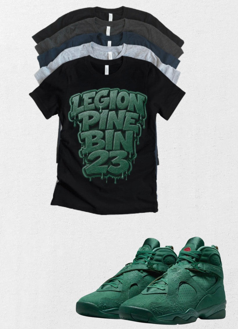 Custom Printed Shirt To Match Retro Jordan 8 BIN 23 Legion Pine Sneaker Tee