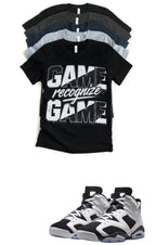 Jordan 6 Oreo Retro Game Recognize Game Em Matching T-Shirt – Black & White Grey Sneaker Match Tee – Jordan 6 Outfit Shirt – Unisex Streetwear