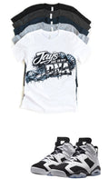 Jordan 6 Oreo Retro DNA Em Matching T-Shirt – Black & White Grey Sneaker Match Tee – Jordan 6 Outfit Shirt – Unisex Streetwear (Copy)