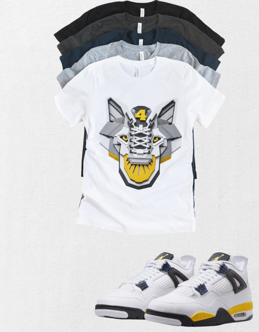 Custom Printed Tigerhead T-Shirt Matching Jordan 4 Retro “Tour Yellow” Retro OG sneakers