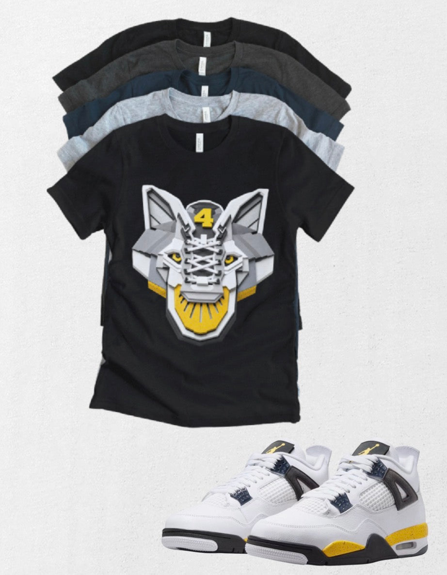 Custom Printed Tigerhead T-Shirt Matching Jordan 4 Retro “Tour Yellow” Retro OG sneakers