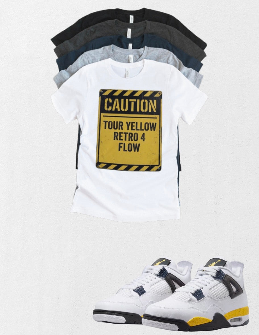 Custom Printed T-Shirt Matching Jordan 4 Retro “Tour Yellow” Retro OG sneakers