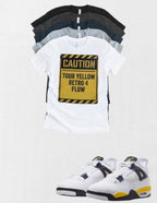 Custom Printed T-Shirt Matching Jordan 4 Retro “Tour Yellow” Retro OG sneakers