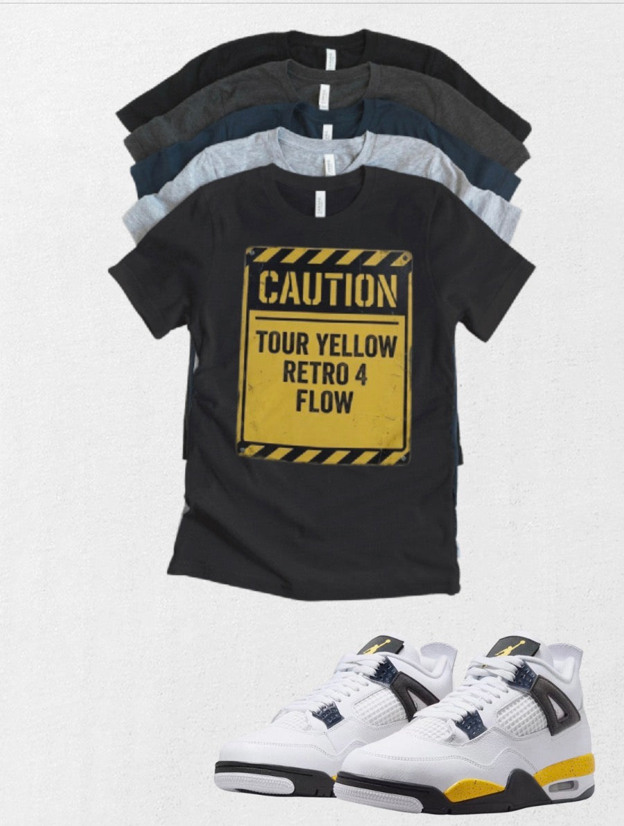 Custom Printed T-Shirt Matching Jordan 4 Retro “Tour Yellow” Retro OG sneakers