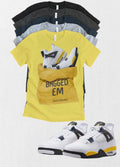 Custom Printed Bagged Em T-Shirt Matching Jordan 4 Retro “Tour Yellow” Retro OG sneakers