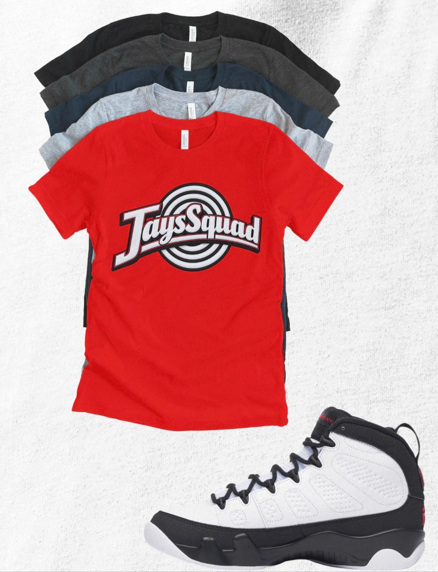 Shirt to match Jordan 9 Space Jam Black White Red OG Retro JaysSquad
