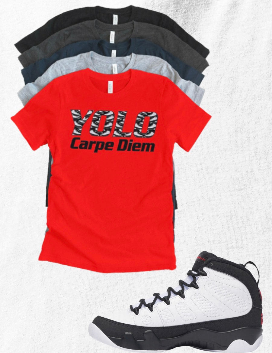 Shirt to match Jordan 9 Space Jam Black White Red OG Retro YOLO